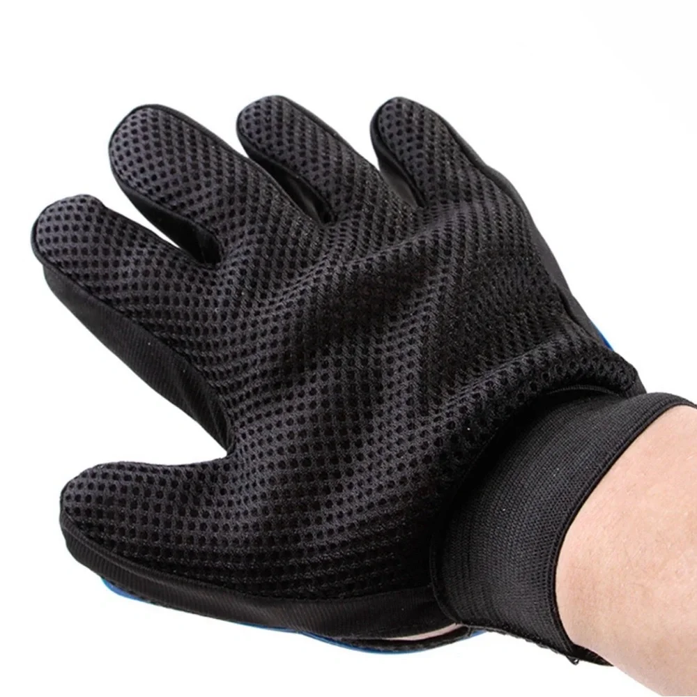 Pets grooming gloves 🧤 silicone blue color